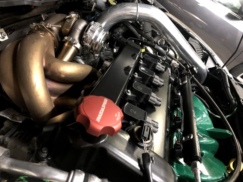 Installed Mazdaspeed Cast Exhaust Manifold 