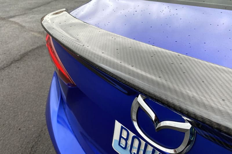 The Beautiful New Carbon Fiber Trunk Lip for the 3rd Gen Mazda 3